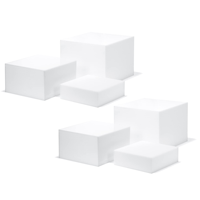 Risers d'affichage de nourriture transparents blancs personnalisés risers acryliques pour l'affichage de nourriture