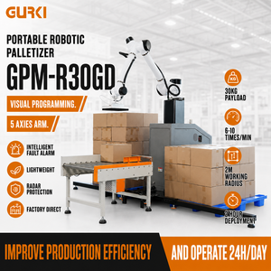 GURKI High Speed Full Automatic Robotic Palletizing Systems Carton Case Box Cobot Palletizer for Warehouse/Factory