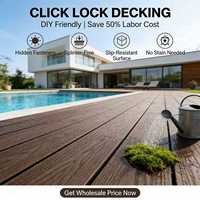 Planche de terrasse en WPC imperméable à double verrouillage, pour patio, jardin, allée de piscine, plancher composite rainuré brossé