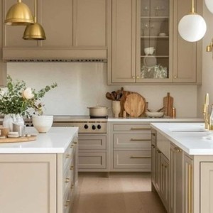 Tủ bếp sơn mài màu xám nhạt cho gia đình: Mang đến sự linh hoạt và quyến rũ cho nhà bếp hiện đại - Product Image 3