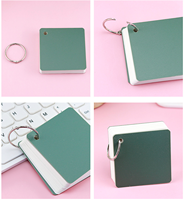 Mini carnet de notes de poche vierge avec porte-clés, index et blocs-notes, avec anneau métallique et couverture en PP, pour l'étude et le bureau
