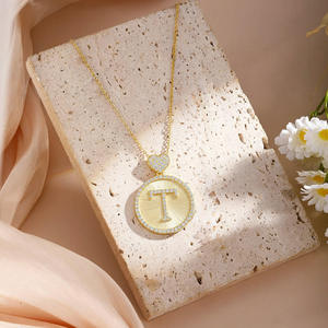 Joyería Fina, Plata de Ley 925, Chapado en Oro de 18K, Collar con Colgante de Letra Mayúscula Personalizada con Circonita y Moissanita, para Regalo, 12/15 - Product Image 3
