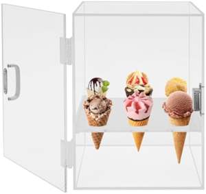 Vente en gros de cornet de glace en acrylique transparent de haute qualité 9 trous armoire avec porte - Product Image 1