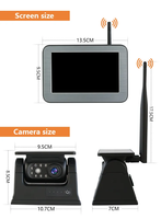 NOUVEAU Arrivée 2.4G WiFi HD 5 pouces Moniteur avec panneau solaire sans fil Bus Van Truck RV Car DVR Front Rear View Camera