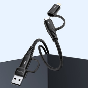 Câble de charge rapide pour téléphone portable PD 4 en 1, câble de données multi-têtes de type C 65W pour smartphones et tablettes - Product Image 2