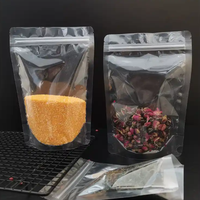 Vente chaude, sachet debout transparent, fond plat, qualité alimentaire, fermeture éclair, pour aliments, sachet debout personnalisé imprimé