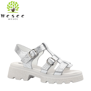 <span class=keywords><strong>Sandali</strong></span> da Spiaggia Casual da <span class=keywords><strong>Donna</strong></span> Comodi <span class=keywords><strong>Sandali</strong></span> Piatti con Punta Aperta Design Superficiale Brillante Molto Alla Moda - Product Image 1