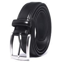 Ceinture en cuir véritable classique pour hommes, conçue pour pantalons décontractés et chemises, avec boucle à ardillon réversible