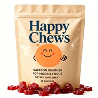 Gummies au Safran Naturel OEM pour l'Équilibre et la Concentration, avec Emballage en Sachet Kraft Doypack, Complément Alimentaire Herbal pour le Bien-être Mental Quotidien