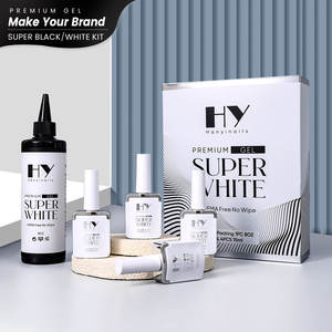 Gel UV Hanyi Premium sans HEMA, plusieurs tailles, flacon grande capacité, gel polonais personnalisé OEM, gel polonais super blanc, hyper noir - Product Image 2
