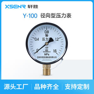 เกจวัดแรงดันน้ำและอากาศ Suzhou Xuansheng Y100 1.6Mpa แบบเข็ม ขนาด 100 มม. เกลียวทองเหลือง - Product Image 2