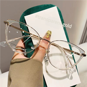 Monture de <span class=keywords><strong>lunettes</strong></span> rétro TR90 œil de chat pour femmes miroir plat anti lumière bleue personnalisée petite monture de <span class=keywords><strong>lunettes</strong></span> simple - Product Image 5