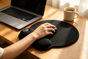 Tapis de souris chauffant en graphène, support ergonomique pour le poignet, tapis de souris chauffant USB avec contrôle par bouton, toucher doux pour le travail au bureau et sur ordinateur portable - Product Image 3