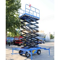 Plateforme de travail aérienne mobile hydraulique tout-terrain de petite taille 4m 6m 8m 10m 12m, élévateur à ciseaux électrique sur roues