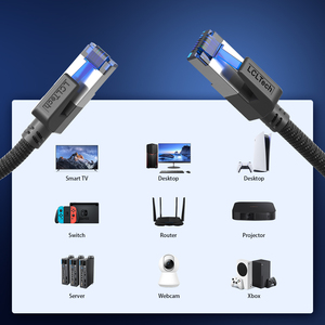 <span class=keywords><strong>Cable</strong></span> de Red <span class=keywords><strong>Ethernet</strong></span> Cat8 Personalizado con Logotipo SFP SFTP RJ45 de 26 AWG, <span class=keywords><strong>20M</strong></span> 15M 10M, <span class=keywords><strong>Cable</strong></span> de Conexión LAN - Product Image 3