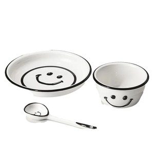 Juego de platos y tazones de cerámica con diseño de cara sonriente, apto para lavavajillas, vajilla para fiestas para adultos - Product Image 5