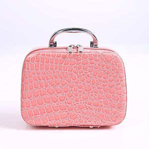 Korean version of stone pattern cosmetic box with mirror ladies cosmetics storage box Square zipper portable cosmetics bag