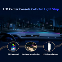 Bande LED RGB pour pare-brise avant, éclairage d'ambiance central, sans câblage, contrôle par application, lumière décorative modifiée pour voiture