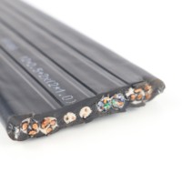 Câble Ethernet Cat6a personnalisé en cuivre toronné 10 AWG en forme de bobine pour utilisation en ascenseur, transmission de puissance et de données