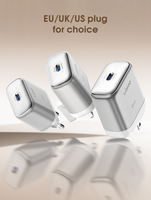 Cargador de Teléfono Móvil LDNIO Q20 con USB-C de 60W, Carga Rápida, Mini Cargador de Pared Portátil PD3.2, Enchufes EU/UK/US 3 en 1 Opcionales