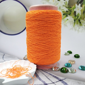 เส้นด้ายริงสปันสีขาวอมส้มสำหรับถักไหมพรม ไนลอนสปันแบบม้วนสำหรับถุงมือ  ด้ายเย็บสีตามสั่ง - Product Image 4