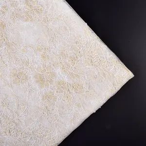 Высокое качество материал Премиум ручной работы Золотой кружевной ткани для платья