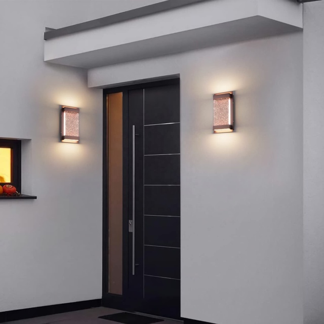 24W Modern Wall Sconce IP65 Waterproof Porch Light Indoor Outdoor Led Wall Light Bronze Wall Mount Light Fixture