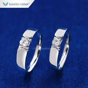 Perhiasan Bagus desain baru cincin pasangan dengan 18k emas Moissanite berlian kustom cincin pernikahan