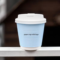 Gobelet en papier cartonné écologique jetable de 6 oz, gobelet à café en papier avec logo, gobelet en papier kraft jetable avec couvercle pour boissons chaudes
