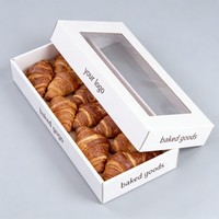 Boîte en papier biodégradable de qualité alimentaire recyclable avec fenêtre pour croissants, gâteaux roulés suisses, desserts, emballage de gâteaux