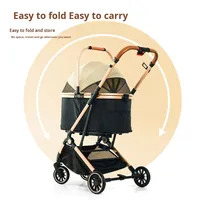 Poussette pour animaux de compagnie, chien, chat, 4 roues, légère, détachable, pliable, chariot électrique à une touche, modèle en métal C106