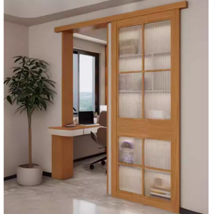 Diseño minimalista moderno Invisible puerta fantasma corredera pista oculta colgante estilo de pared Puerta de Granero puerta interior corredera de madera - Product Image 3
