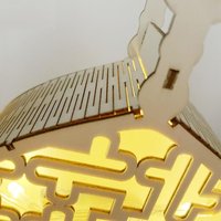 Nicro Creative Artisanat en bois islamique musulman, Décoration 30 jours jusqu'à l'Eid, Ornements de maison en forme de château, Calendrier de l'Avent du Ramadan DIY