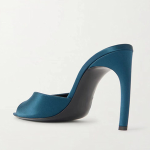Zapatos de Tacón Alto con Gancho para Mujer, Talla Grande 45, Tacones de Seda, Sandalias de Vestir, Mules Sólidos con Punta en Pico - Product Image 5