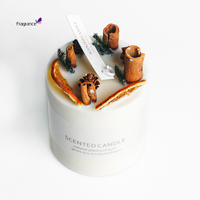 Bougie parfumée en cire de soja personnalisée dans un récipient, bougies de luxe parfumées avec des fleurs séchées