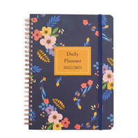 Agenda quotidien A5 relié rigide 2027, impression personnalisée, journal de vie, planificateur hebdomadaire, carnet avec fermeture élastique