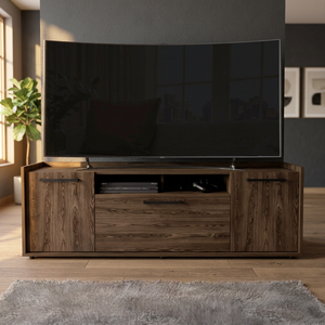Dext TV Stand per TV fino a 55 \ "un armadio con doppie porte con finitura noce scuro mobili Premium - Product Image 3