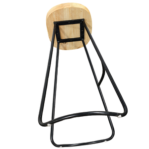 Sedia di Lusso Moderna <span class=keywords><strong>in</strong></span> <span class=keywords><strong>Legno</strong></span> Massello con Sgabello Alto <span class=keywords><strong>in</strong></span> <span class=keywords><strong>Legno</strong></span> <span class=keywords><strong>e</strong></span> Gambe <span class=keywords><strong>in</strong></span> <span class=keywords><strong>Ferro</strong></span>, Colore Personalizzabile per Sala da Pranzo, Bar, Hotel o Soggiorno - Product Image 4