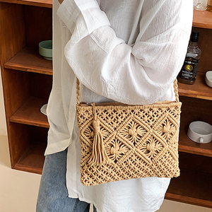 Borsa a Tracolla Singola in <span class=keywords><strong>Macramè</strong></span> Fatta a Mano, Pochette all'Uncinetto, Design per Borsa da Spiaggia - Product Image 2