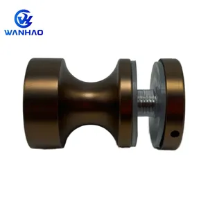 Poignée de porte de douche coulissante à bouton en verre à trou unique pour salle de bain, étanche, ambidextre, installation facile - Product Image 2
