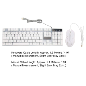 Clavier mécanique programmable LED 7 couleurs + <span class=keywords><strong>souris</strong></span>, ensemble combo de jeu USB - Product Image 6