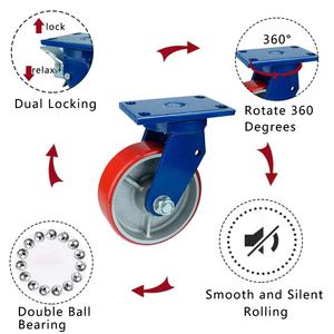 बड़े उपकरण परिवहन pu आयरन ब्लू ब्रैकेट सुपर ड्यूटी टूल कैबिनेट और पुलली रोलिंग भारी ड्यूटी कैस्टर पहियों - Product Image 5