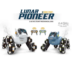 2024新しいキッズ教育玩具RCスマートドッグロボット360回転ライトスプレーリモートコントロールスタントロボット犬