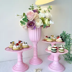 Прочная пластиковая ваза для цветов, подставка для центральной части, цилиндрические вазы для свадебных украшений, для дня рождения