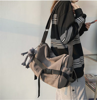 Herren-Umhängetasche aus Segeltuch mit großem Fassungsvermögen, Vintage-Stil, lässige Umhängetasche für Studenten, tägliche Pendelfahrten, Reisen, Streetwear