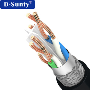 Black Cat6 Sftp Round Ethernet <b>Cable</b> Solid Pure Copper Conductor Double Shielded Anti‑Interference High Speed Stable Signal Indo - Product Image 2