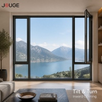 Fenêtre JOUGE Minimaliste en Aluminium Oscillo-Battante 6060-T66 à Rupture de Pont Thermique, Insonorisée, Étanche et Économe en Énergie pour Villa et Appartement
