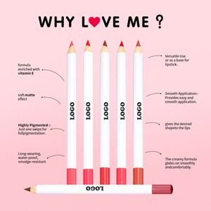Ulikeke Private <b>Label</b> White/black Package Lipliner Non-fading Matte Waterproof Non <b>Sticky</b> Long Lasting Easy Apply Lip Liner - Product Image 2