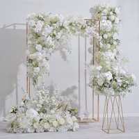 Nouvel ensemble de fleurs artificielles JHMJ en soie (hortensia, rose, gypsophile) modèle 65 pour décoration de fond de mariage et arrangement de table, long