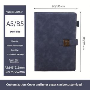 Agenda Ejecutiva de Lujo OEM 2026, Cuaderno de Tapa Dura de PU Negro/Marrón, Planificador Mensual con Cierre Magnético, 100 Hojas Cosidas, con Bolígrafo - Product Image 4